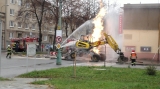 Požiar poškodeného plynovodného potrubia