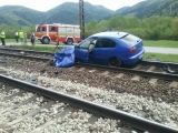 Zrážka osobného vozidla s rýchlikom pri Ružomberku